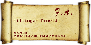 Fillinger Arnold névjegykártya