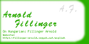 arnold fillinger business card